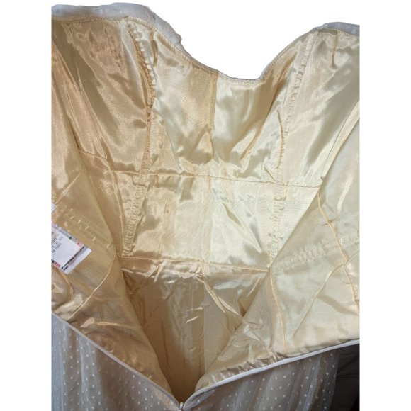 Jim Hjelm Occasions Prom Dress 80's Inspired Strapless Lace Overlay Pale Yellow - Picture 9 of 13